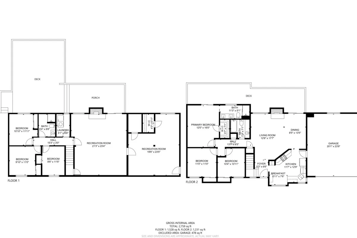 A bright, versatile interior that includes a living room, kitchen, recreation area, and adjoining deck. The space radiates a welcoming mood, ideal for family gatherings, entertaining, and celebrating special occasions.